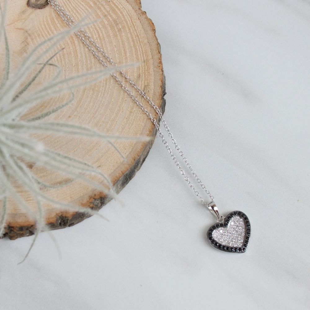 CZ Sterling Silver Heart Necklace